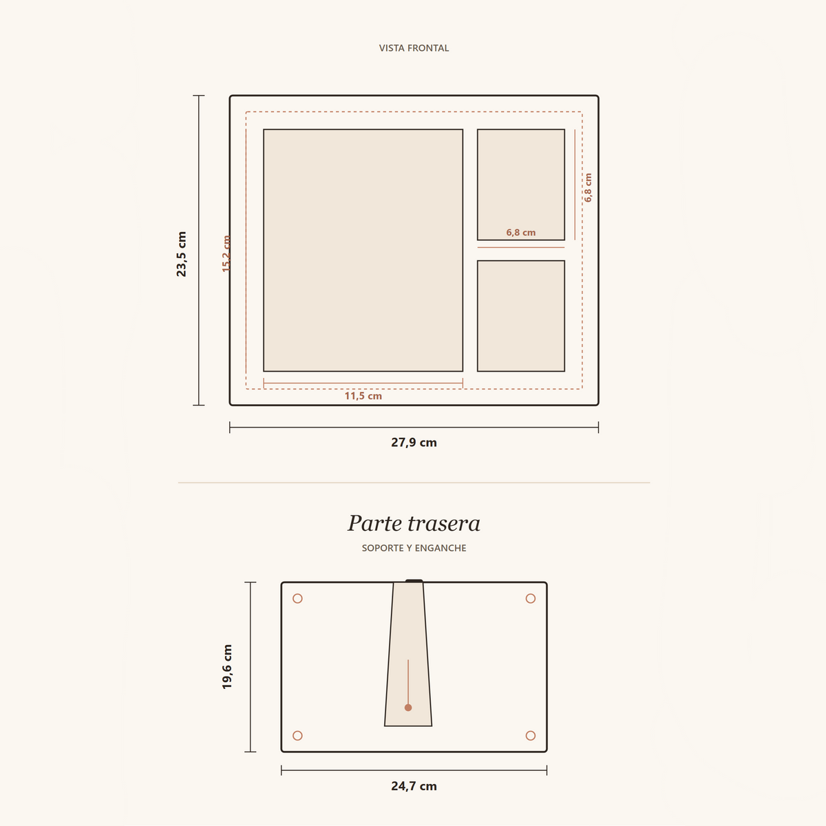 Diagrama de medidas del marco